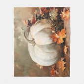 Rustieke Witte Pompoen Schilderij Fleece Deken (Voorkant)