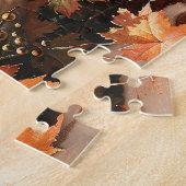 Rustieke witte pompoenschildering legpuzzel (Zijkant)