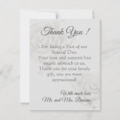 Rustieke witte roos foto sjabloon bruiloft dank u (Achterkant)