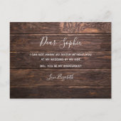 Rustieke Witte Roos Houten Bloemige Waterverf Trou Uitnodiging Briefkaart (Achterkant)