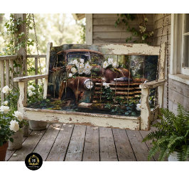 Rustieke Witte Roos Truck Decoupage Tissuepapier
