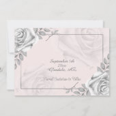 Rustieke Witte Rose Fotosjabloon Sla de datum op Save The Date (Achterkant)