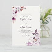 Rustieke witte roze bloemen Boho Off witte trouw Kaart (Staand voorkant)