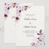 Rustieke witte roze bloemen Boho Off witte trouw Kaart (Voorkant / Achterkant)