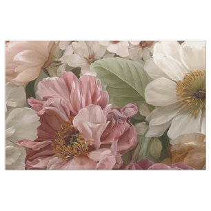 Rustieke witte roze botanische pasteltinten vintag stof