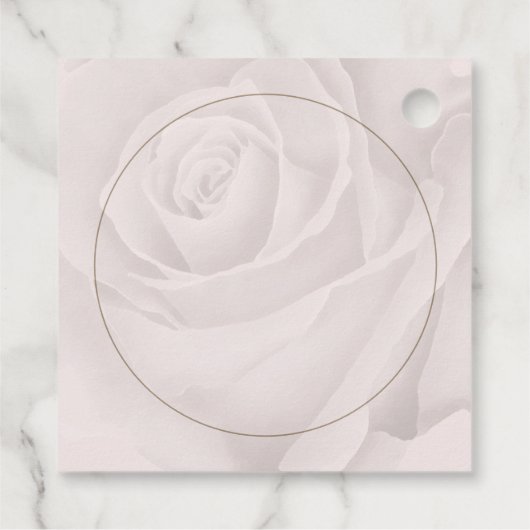 Rustieke witte rozen bloemen bruiloft bedankjes labels (Achterkant)