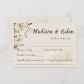 Rustieke witte rozen bruiloft RSVP Reactie Kaart (Voorkant / Achterkant)