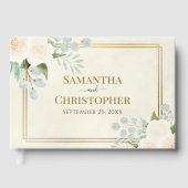 Rustieke witte rozen & Eucalyptus Elegante bruilof Gastenboek (Voorkant)