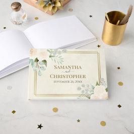 Rustieke witte rozen & Eucalyptus Elegante bruilof Gastenboek