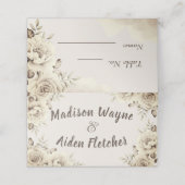 Rustieke witte rozen trouwtafel No. Plaats Kaart Plaatskaartje (Buitenkant ongevouwen)