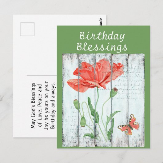 Rustieke Witte Schutting Bloemige Inspirerende Ver Briefkaart (Voorkant / Achterkant)