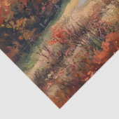 Rustieke Witte Schuur Herfstbomen Decoupage Tissuepapier (Detail)