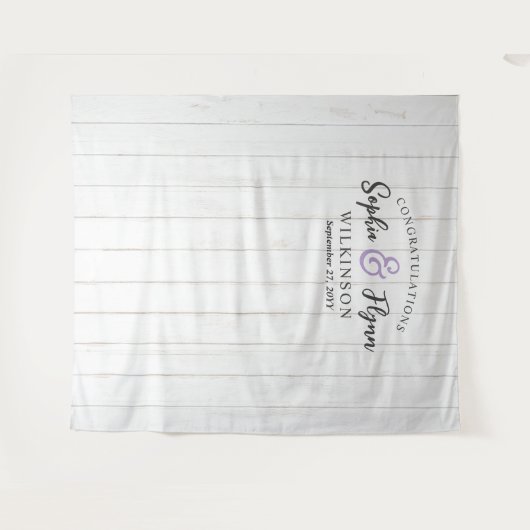 Rustieke witte schuur hout bruiloft gast foto cabi wandkleed (Voorkant (horizontaal))