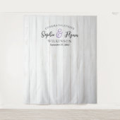 Rustieke witte schuur hout bruiloft gast foto cabi wandkleed (Voorkant)