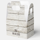rustieke  witte schuur hout schuur bruiloft bedankdoosjes (Geopend)