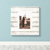 rustieke  witte schuur hout schuur bruiloft canvas afdruk (Insitu (Houten vloer))