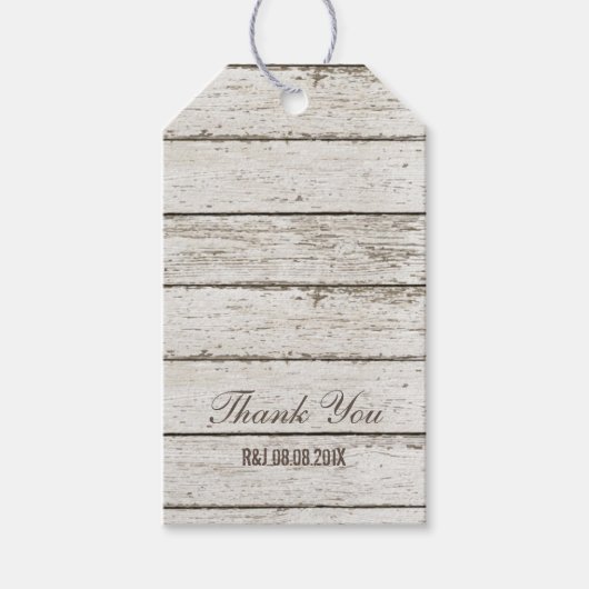 rustieke  witte schuur hout schuur bruiloft gunst cadeaulabel (Voorkant)