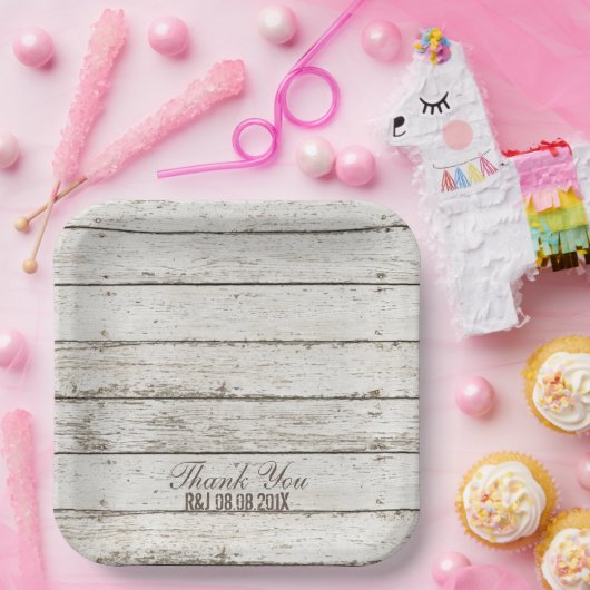 rustieke  witte schuur hout schuur bruiloft gunst papieren bordje (Feest)