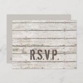 rustieke  witte schuur hout schuur bruiloft RSVP Uitnodiging Briefkaart (Voorkant / Achterkant)