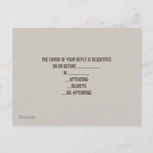 rustieke  witte schuur hout schuur bruiloft RSVP Uitnodiging Briefkaart (Achterkant)