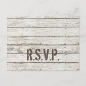 rustieke  witte schuur hout schuur bruiloft RSVP Uitnodiging Briefkaart (Voorkant)