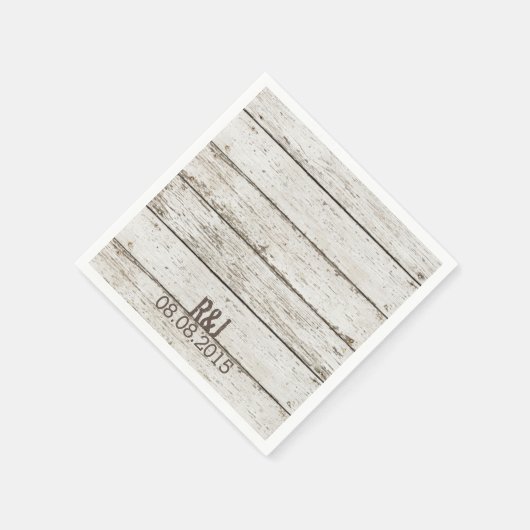 rustieke  witte schuur hout schuur bruiloft servetten (Hoek)