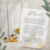 Rustieke Witte Schuur Hout Zonnebloem Wedding Deta Informatiekaartje