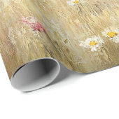 Rustieke Witte Schuur Wildflower Field Decoupage Cadeaupapier (Rol Hoek)