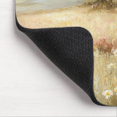 Rustieke Witte Schuur Wildflower Field Painting Muismat (Hoek)