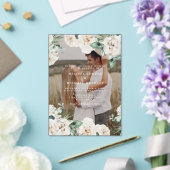 Rustieke Witte Waterverf Bloemen Fotobruiloft Acryl Uitnodigingen (Insitu (Huwelijk))