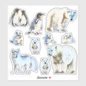 Rustieke Witte Waterverf Dieren Vinyl Stickers (Vel)