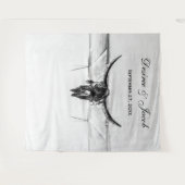 Rustieke witte zwarte western koe doodshoofd achte wandkleed (Voorkant (horizontaal))