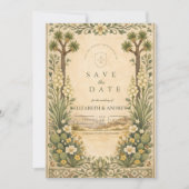 Rustieke Woestijn Botanische Bruiloft Save The Date (Voorkant)