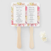 Rustieke woestijn vetplanten trouwceremonie progra handwaaier (Voorkant en achterkant)