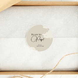 Rustieke wolk minimaal Klaar voor Pop baby shower Ronde Sticker