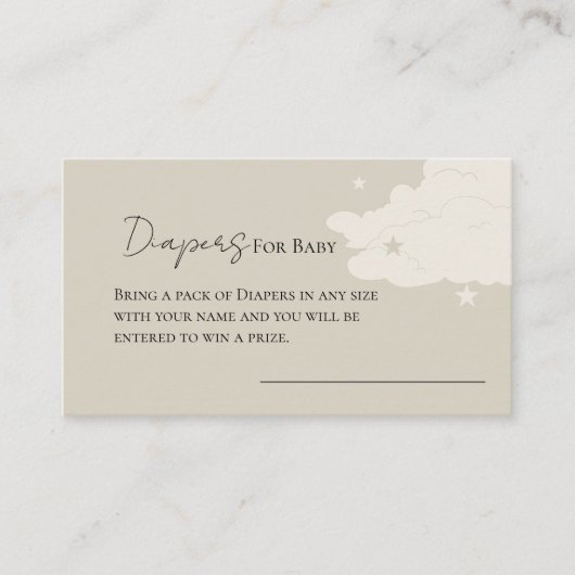 rustieke wolk minimal Luiers voor baby Aanvraag Informatiekaartje (Voorkant)