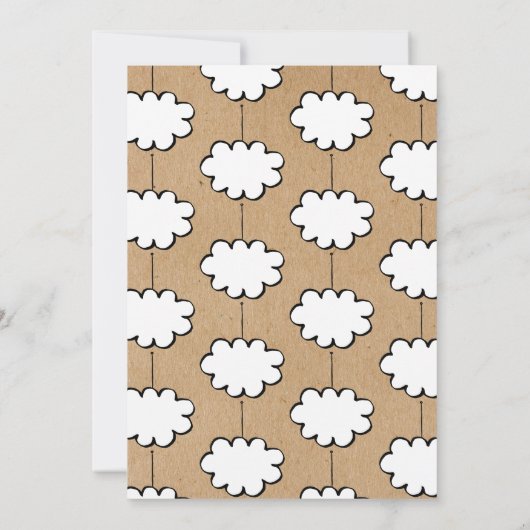 Rustieke wolk op een String doopsel Kaart (Achterkant)