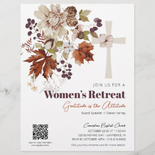 Rustieke Women's Church Retreat Herfst Floral Flyer
