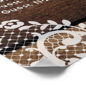 Rustieke Wood and Lace Country Weeding Zitkaart Poster (Hoek)