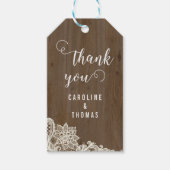 Rustieke Wood and Lace Gift Labels Cadeaulabel (Voorkant)