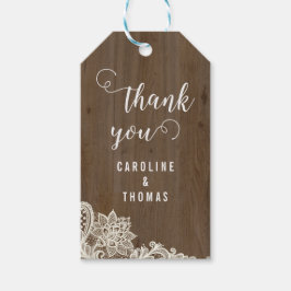 Rustieke Wood and Lace Gift Labels Cadeaulabel