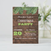 Rustieke Wood and Pine Branch Vakantie uitnodiging (Staand voorkant)