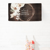 Rustieke Wood Boho Floral Vrijgezellenfeest Banner (Insitu)