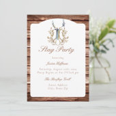 Rustieke Wood Buck vrijgezellenfeest Kaart (Staand voorkant)