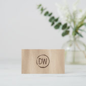 Rustieke Wood-Burned Gestempeld Monogram voor Cate Visitekaartje (Staand voorkant)