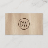 Rustieke Wood-Burned Gestempeld Monogram voor Cate Visitekaartje (Voorkant)