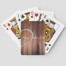 Rustieke Wood & Chalk Valentijn Hart voor Papa Spe Pokerkaarten