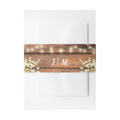 Rustieke Wood Chic Baby's Breath & String Lights Uitnodigingen Wikkel (Voorkant Voorbeeld)