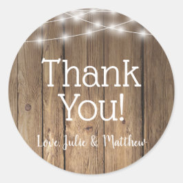 Rustieke Wood Country Barn BBQ String Lights Stick Ronde Sticker