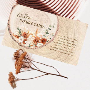 Rustieke Wood Cut Grain Wedding Enclosure Kaart